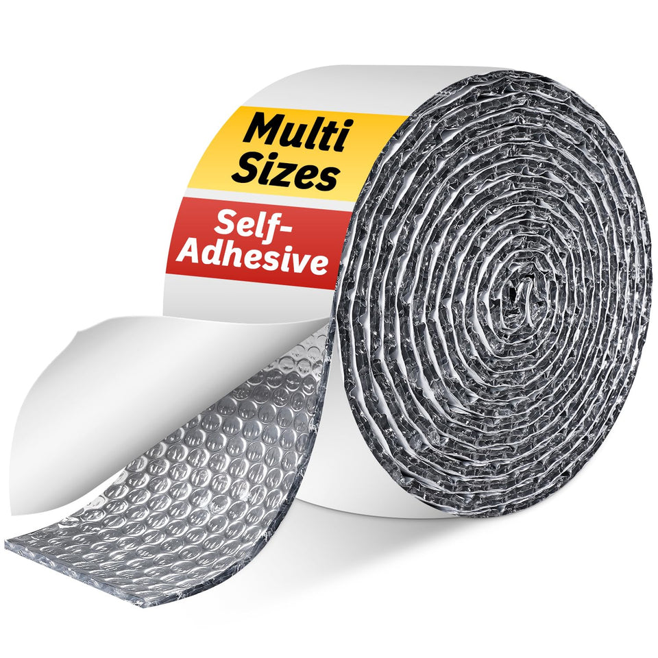 DEMEDO double bubble insulation tape wrapped around a 4-inch duct for heat retention