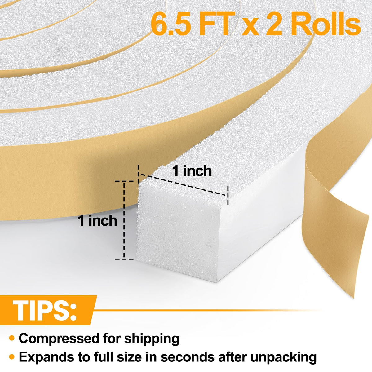 DEMEDO self-adhesive foam strip 1x1 seals gaps quickly and cleanly.
