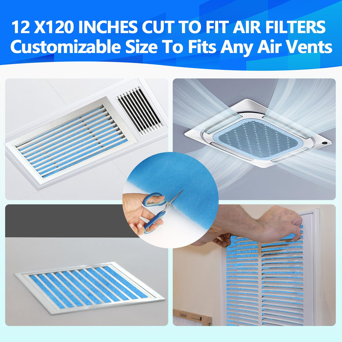 Demiwise vent filter applied to an HVAC vent for cleaner indoor air.