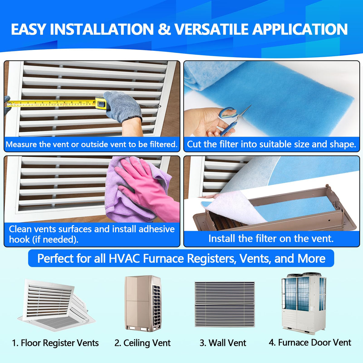 Demiwise MERV 8 vent filter close-up traps dust and pollen effectively.