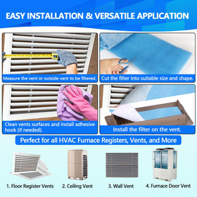 Demiwise MERV 8 vent filter close-up traps dust and pollen effectively.