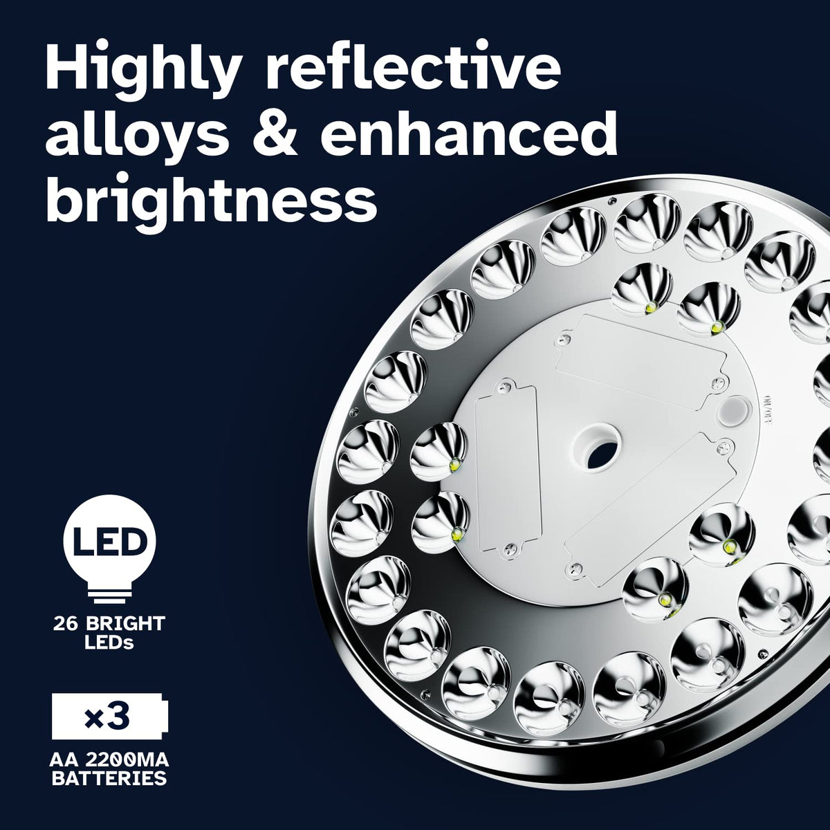 The 26 LEDs deliver bright, even coverage around the flag