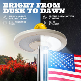 Topper replacement setup showing secure Deneve flag pole light attachment