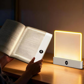 DENEZE White Smart LED Reading Light angled view, ideal for nighttime reading with color modes