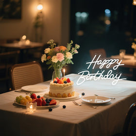 Compact 16.5 by 12.2 inch sign suited for intimate gatherings.