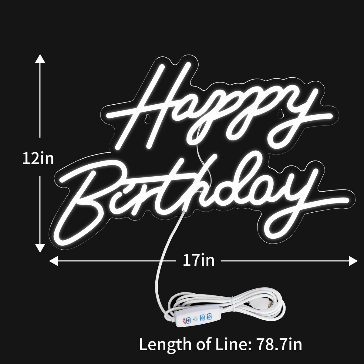 Dengduoduo LED birthday sign with dimmable brightness for versatile daytime or night use.
