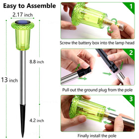 DenicMic ground-pattern light with three-foot radius defines garden pathways.