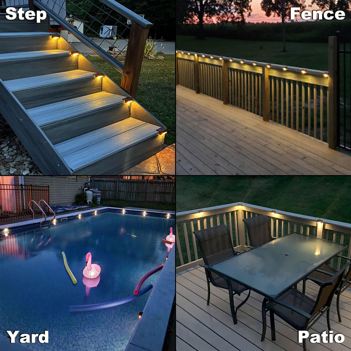DenicMic solar deck light on railing enhances safety and curb appeal after dark