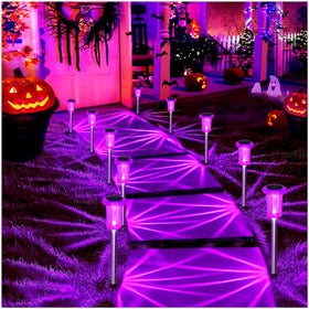 Three-foot-radius lighting from DenicMic solar lights highlighting a walkway