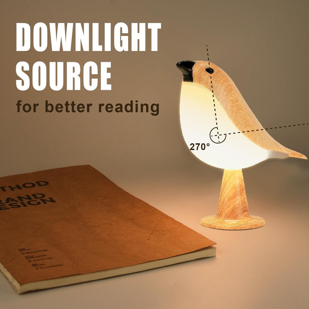 Deogos cordless desk lamp with 2600mAh battery for portable use.