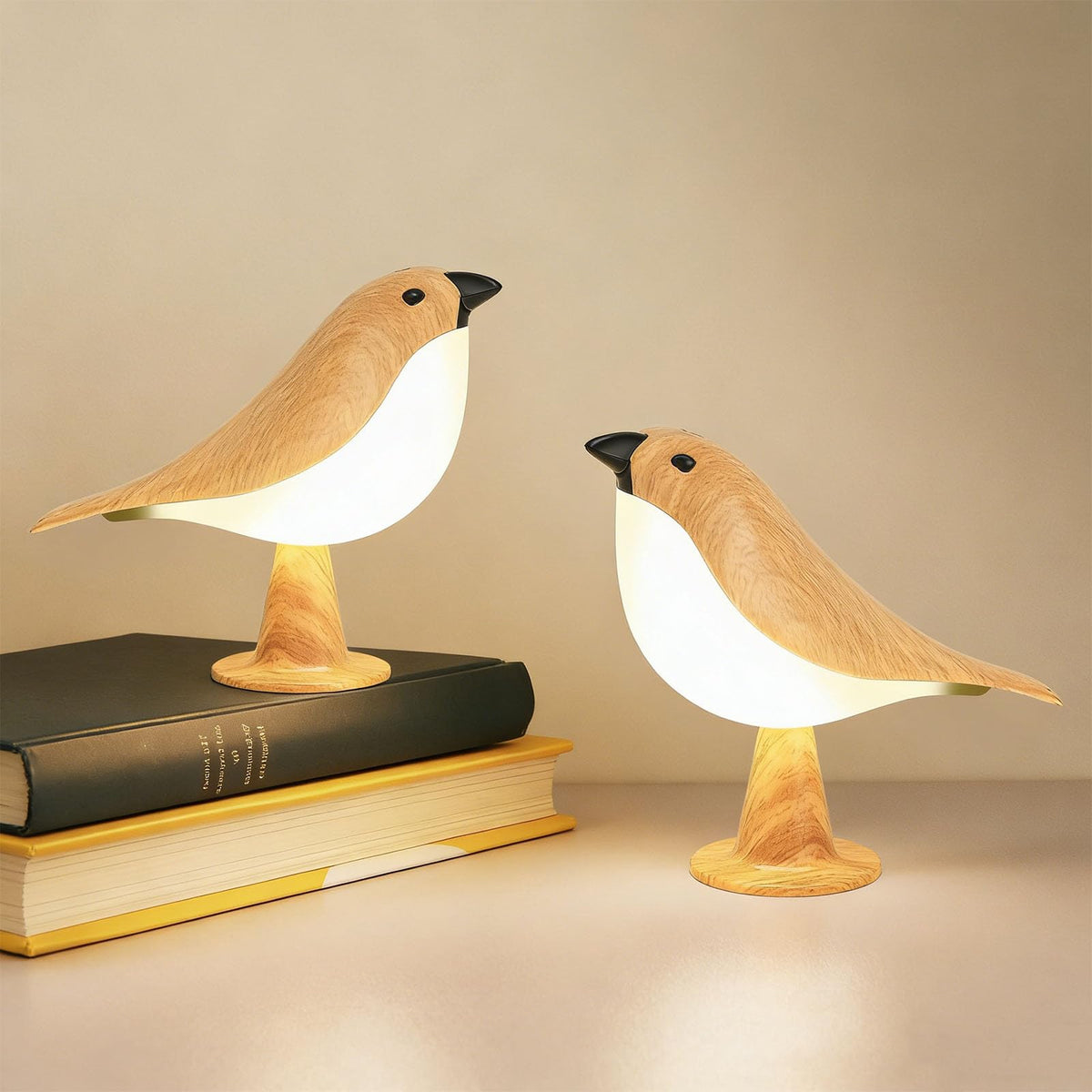 Deogos Bird Table Lamp with top touch control for instant color temperature change.