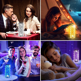 Deogos dimmable LED table lamp with a soft diamond glow