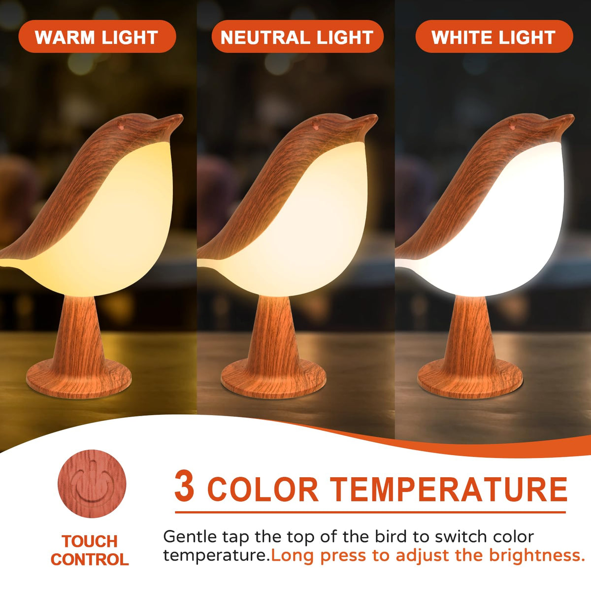 Deogos small desk lamp three color temperatures enhance mood and task lighting