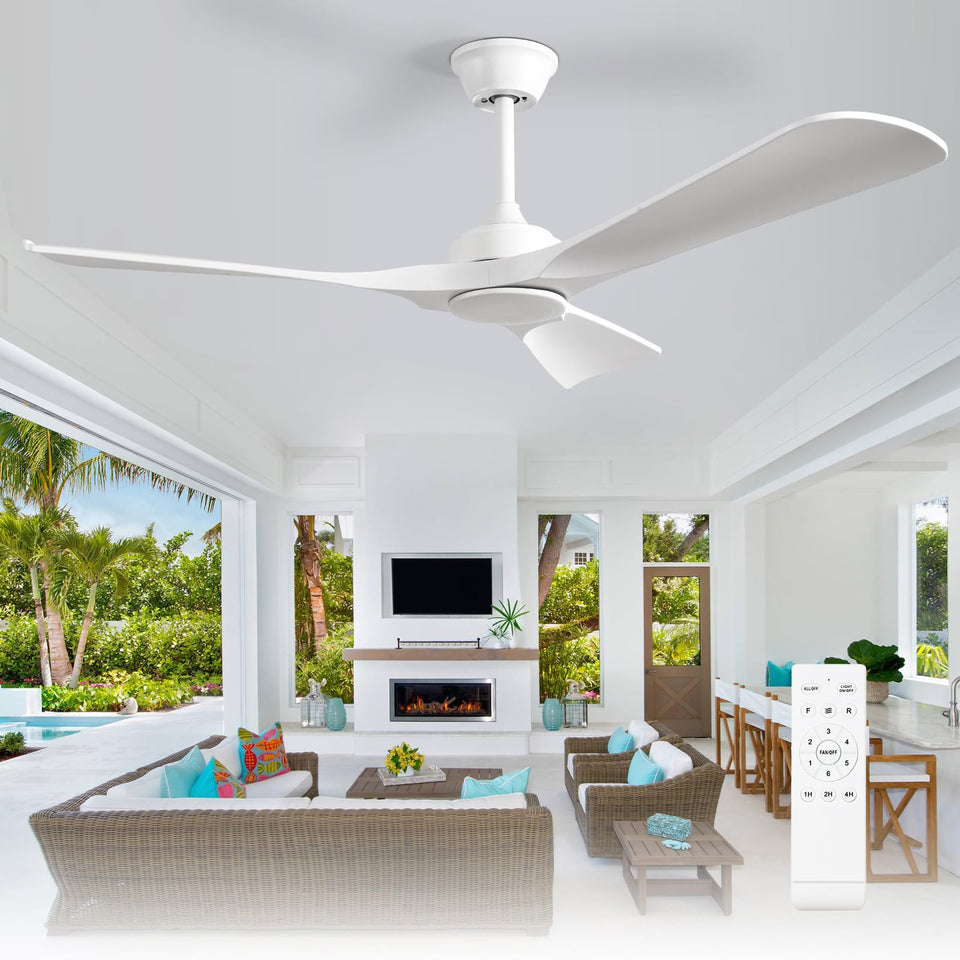 Depuley 52-inch outdoor no-light ceiling fan delivers wide airflow for patios and open spaces.