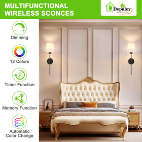 Depuley battery wall sconce color temperature demonstrates warm to cool ambient options