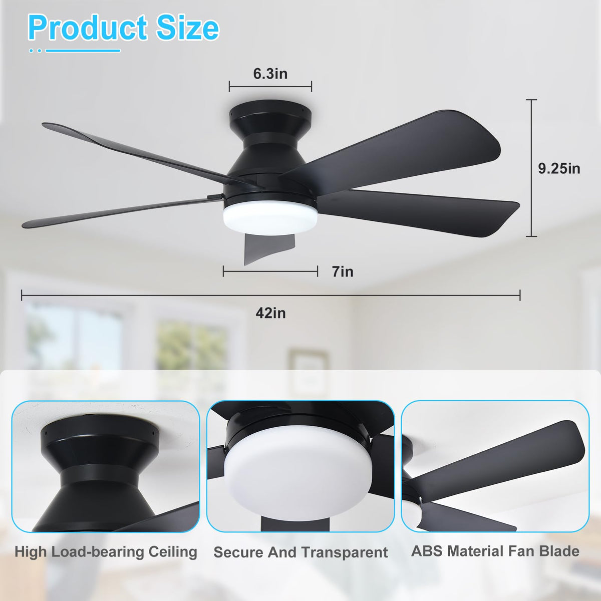 Depuley ceiling fan light with remote control for effortless speed and brightness adjustments.