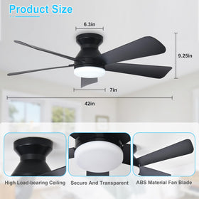 Depuley ceiling fan light with remote control for effortless speed and brightness adjustments.