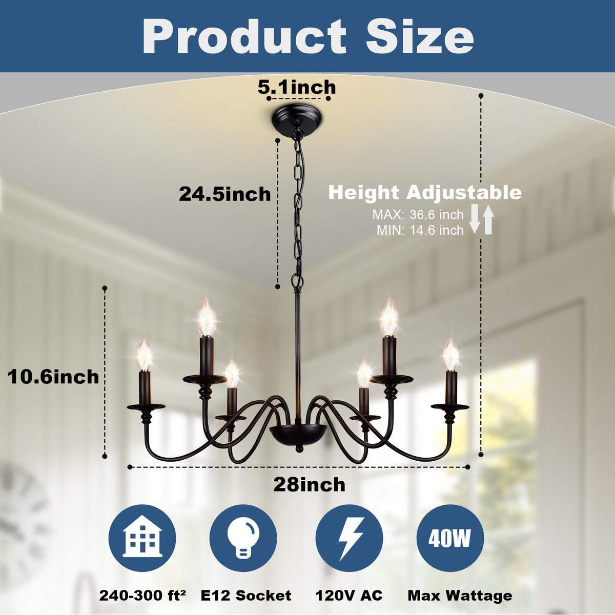 Depuley pre-assembled chandelier simplifies installation and upgrades.