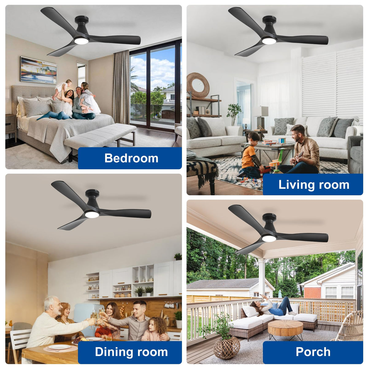 Depuley low-profile flush mount fan with remote for low ceilings
