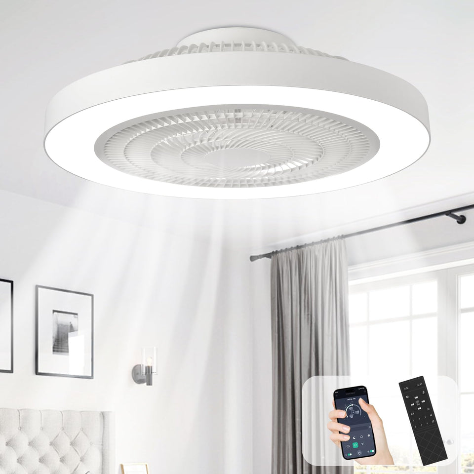Depuley modern ceiling fan with light provides quiet cooling for bedrooms.