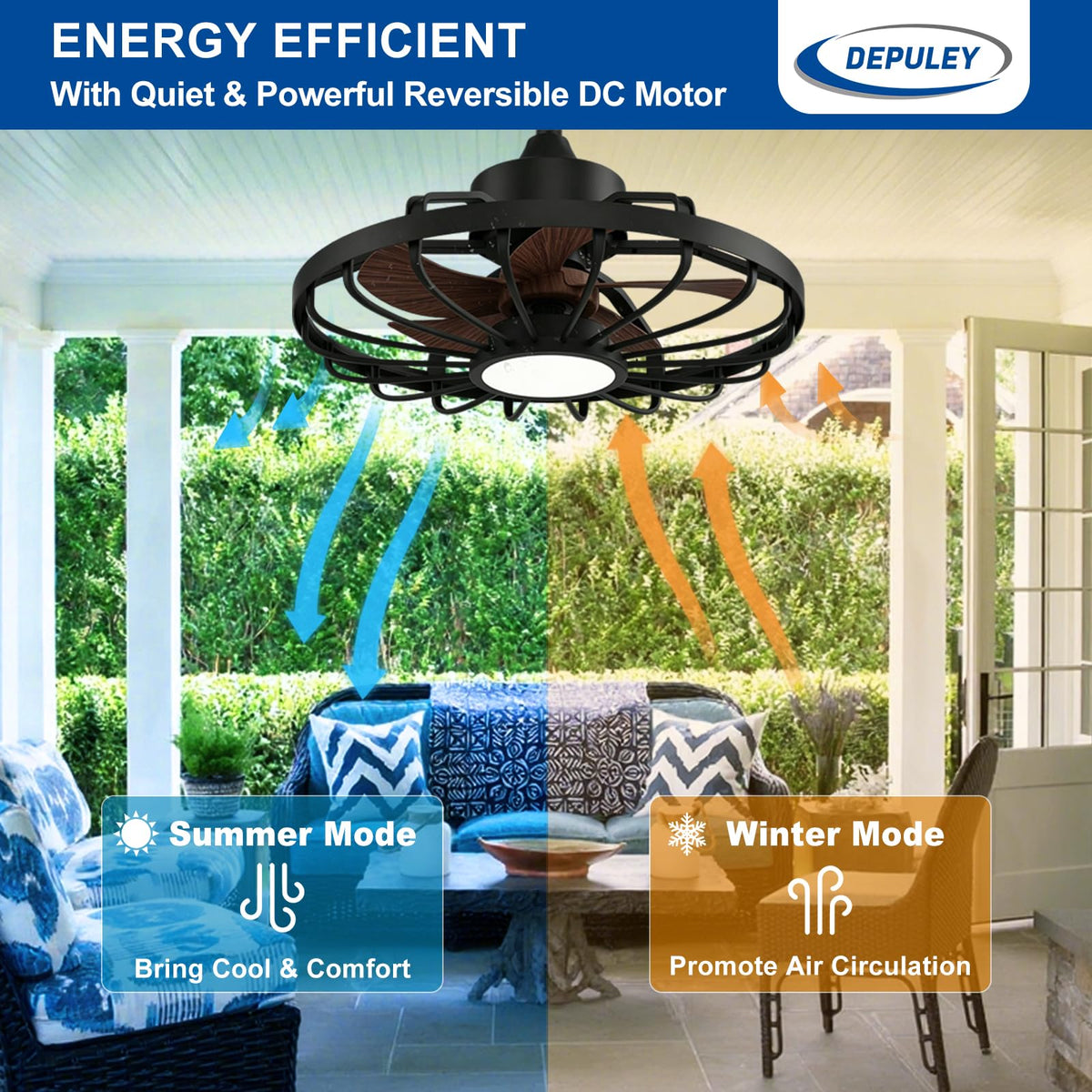 Depuley patio ceiling fan quick install for outdoor space