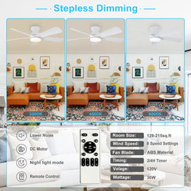Depuley quiet DC motor ceiling fan delivering efficient cooling with minimal noise