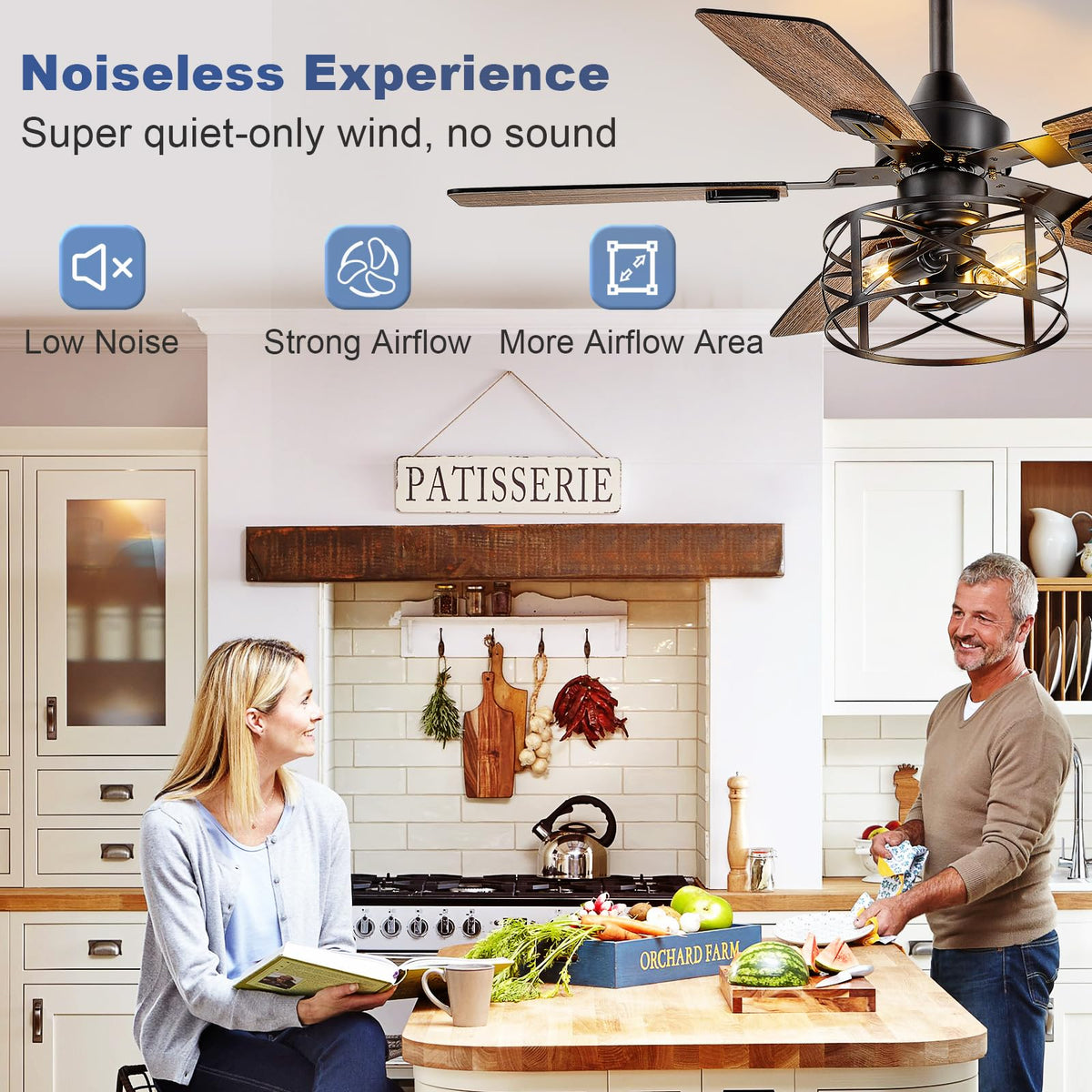 Depuley quiet DC motor delivers steady airflow with minimal noise.