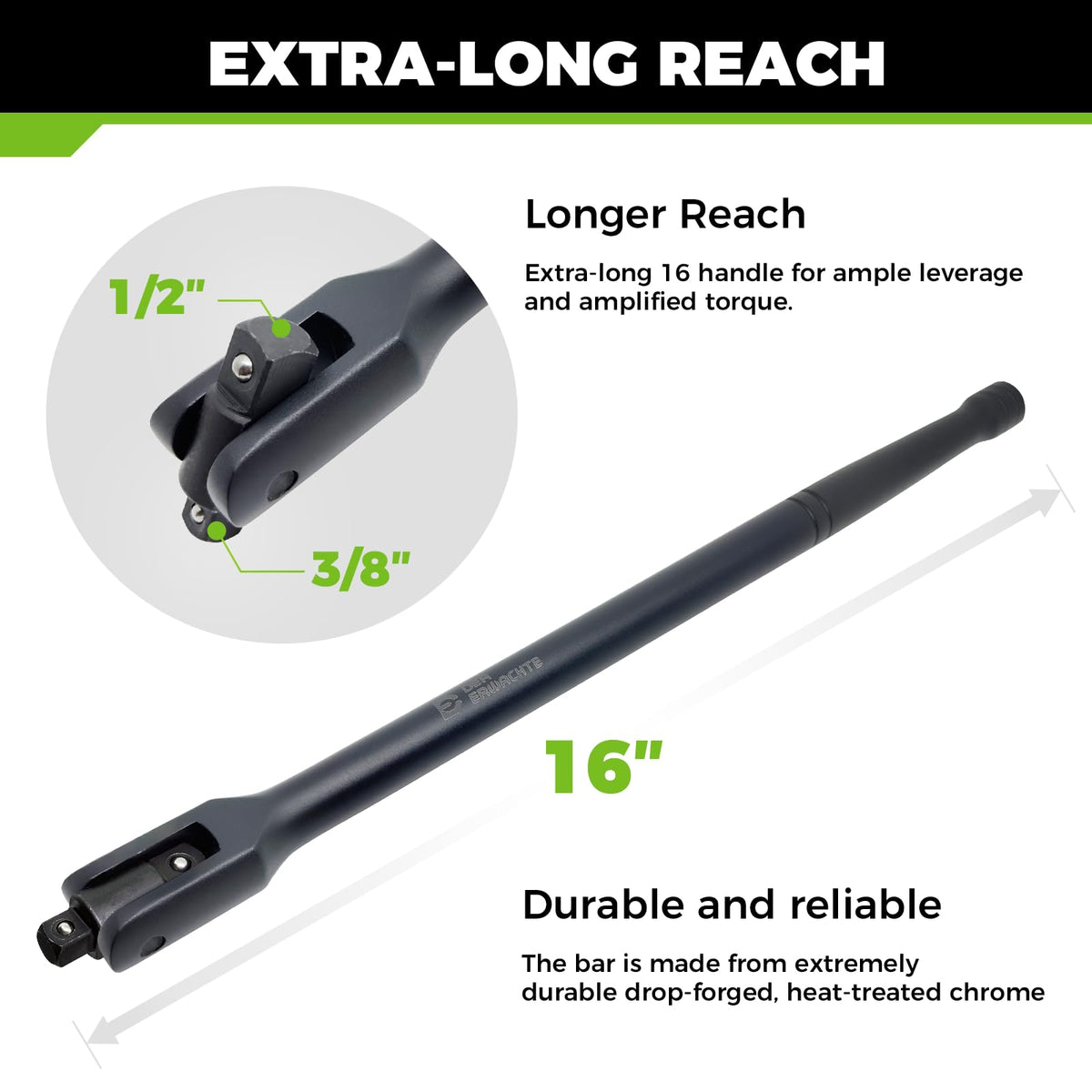 Der Erwachte 3/8 to 1/2 inch drive ends for versatile socket compatibility