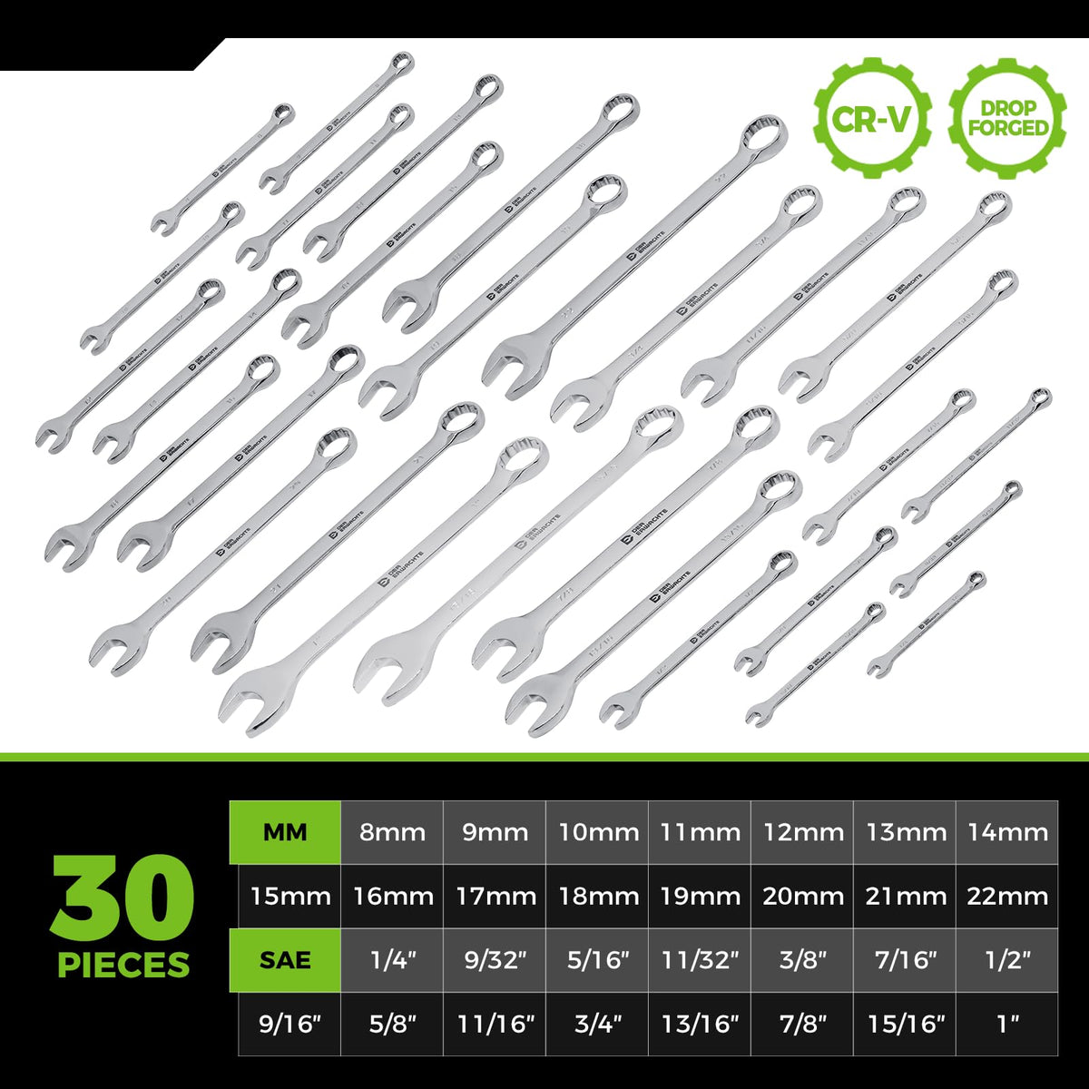 Der Erwachte CR-V steel wrenches close-up showing durability and corrosion resistance