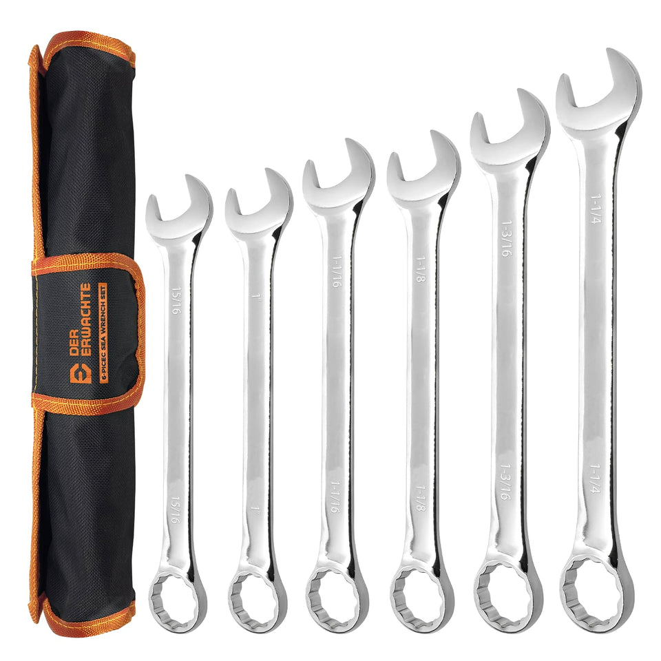 Der Erwachte large wrench set in roll-up pouch for on-the-go organization.