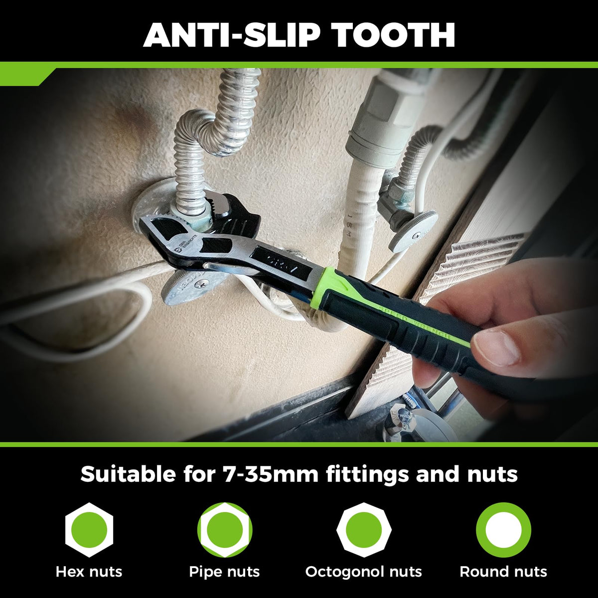 Der Erwachte rubberized handle grip for comfortable torque