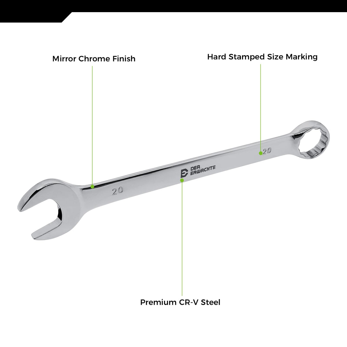 Der Erwachte SAE and metric sizes chart with wrenches for versatile projects