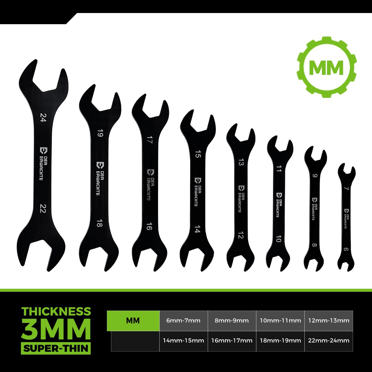 Der Erwachte ultra-slim wrench profile near tight spaces for automotive work