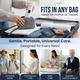 DeraNova compact, leakproof design fits in a purse for daily or travel use.