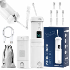 DeraNova high-pressure travel bidet held in hand for on-the-go cleansing.