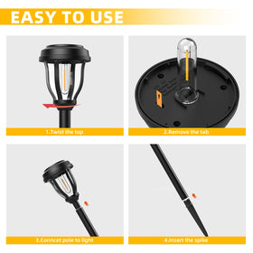DERAYSION 6 pack outdoor solar lights provide cozy illumination across pathways, yards, and driveways.