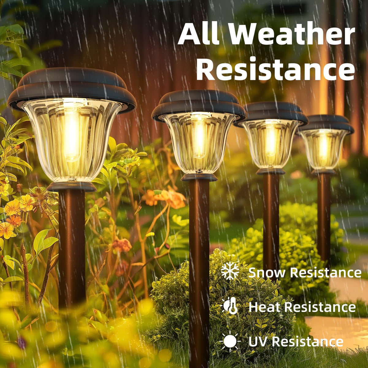 DERAYSION durable waterproof solar light built with stainless steel and glass