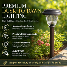 DERAYSION outdoor solar light stake for easy ground installation along walkways