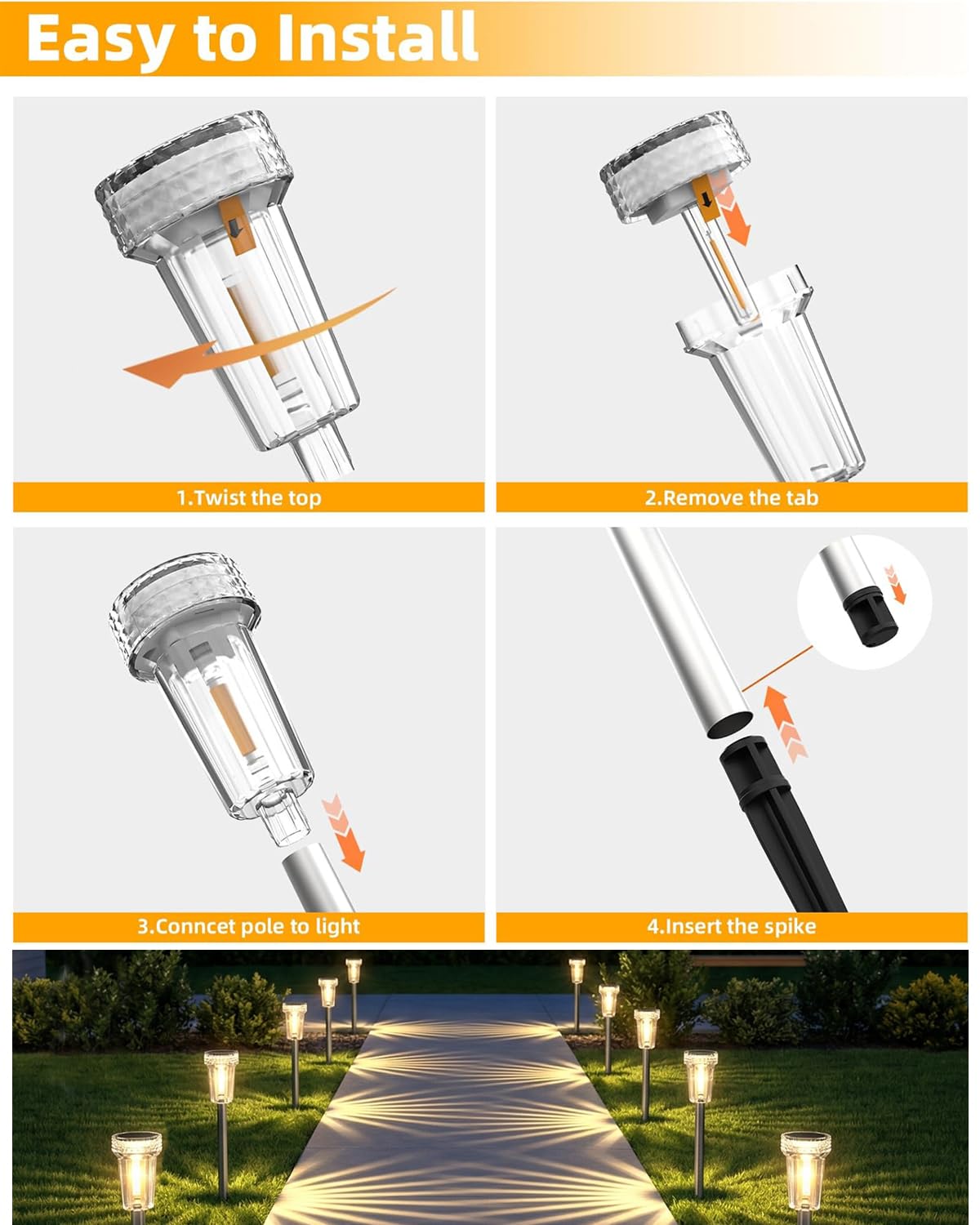 DERAYSION quick-install stake setup makes lining borders hassle-free.