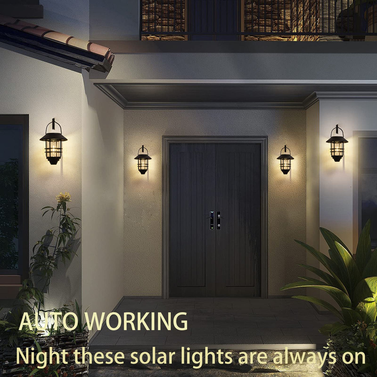 DERAYSION lanterns auto on at dusk for hands-free energy-efficient lighting