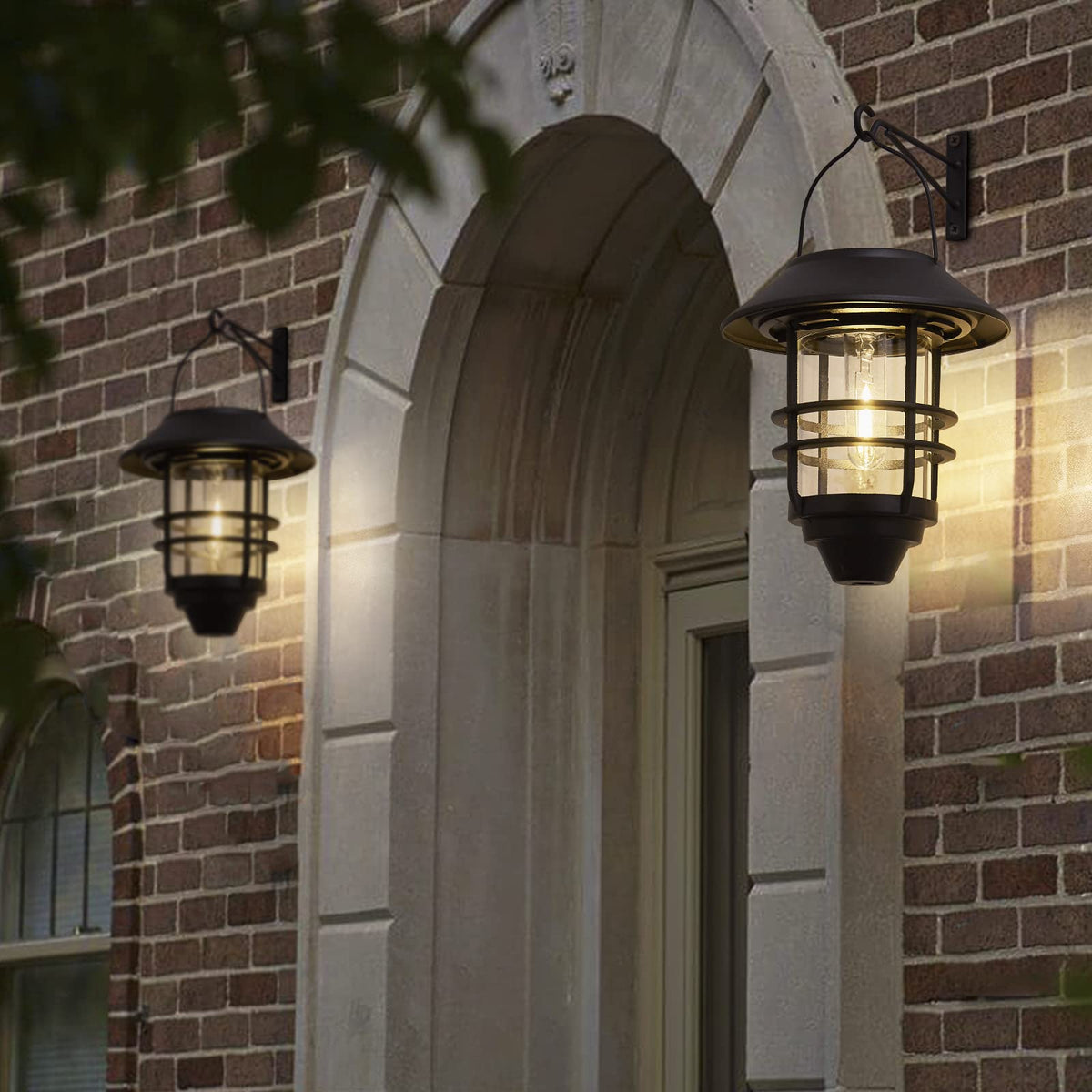 DERAYSION solar lantern with glass and metal construction adds durable ambient lighting