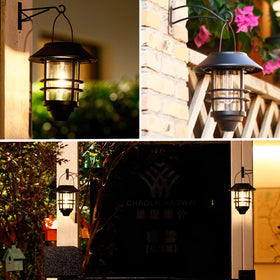 DERAYSION solar lantern wall-mount bracket enables easy outdoor lighting on fence or stairs