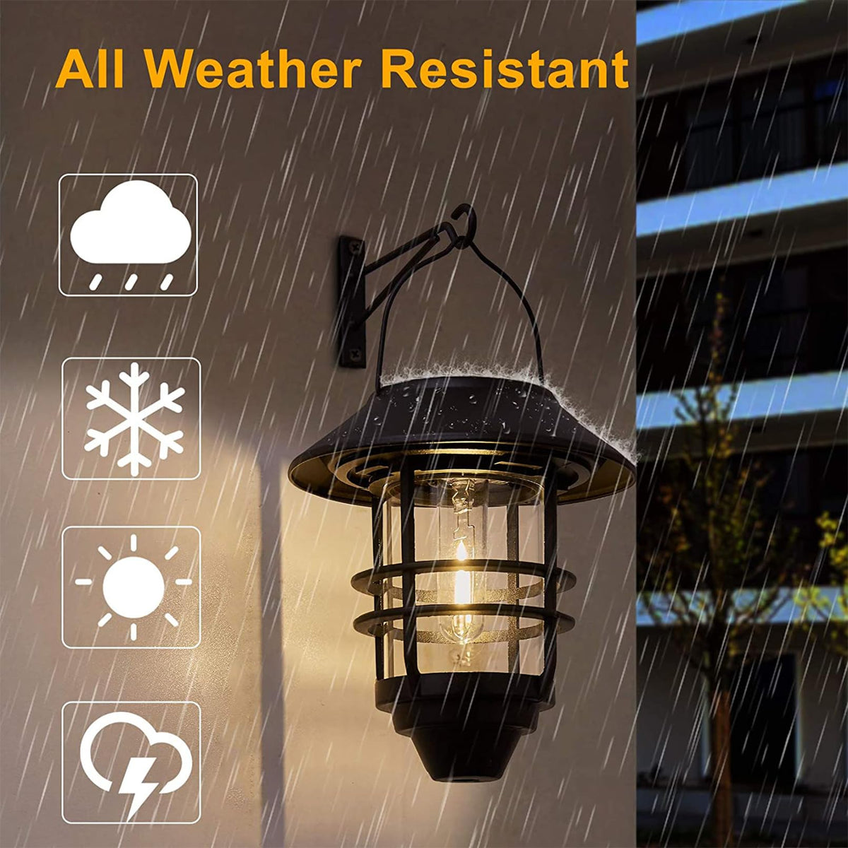 DERAYSION solar lantern waterproof design withstands rain for year-round illumination