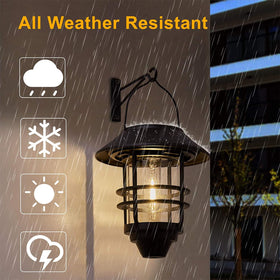 DERAYSION solar lantern waterproof design withstands rain for year-round illumination