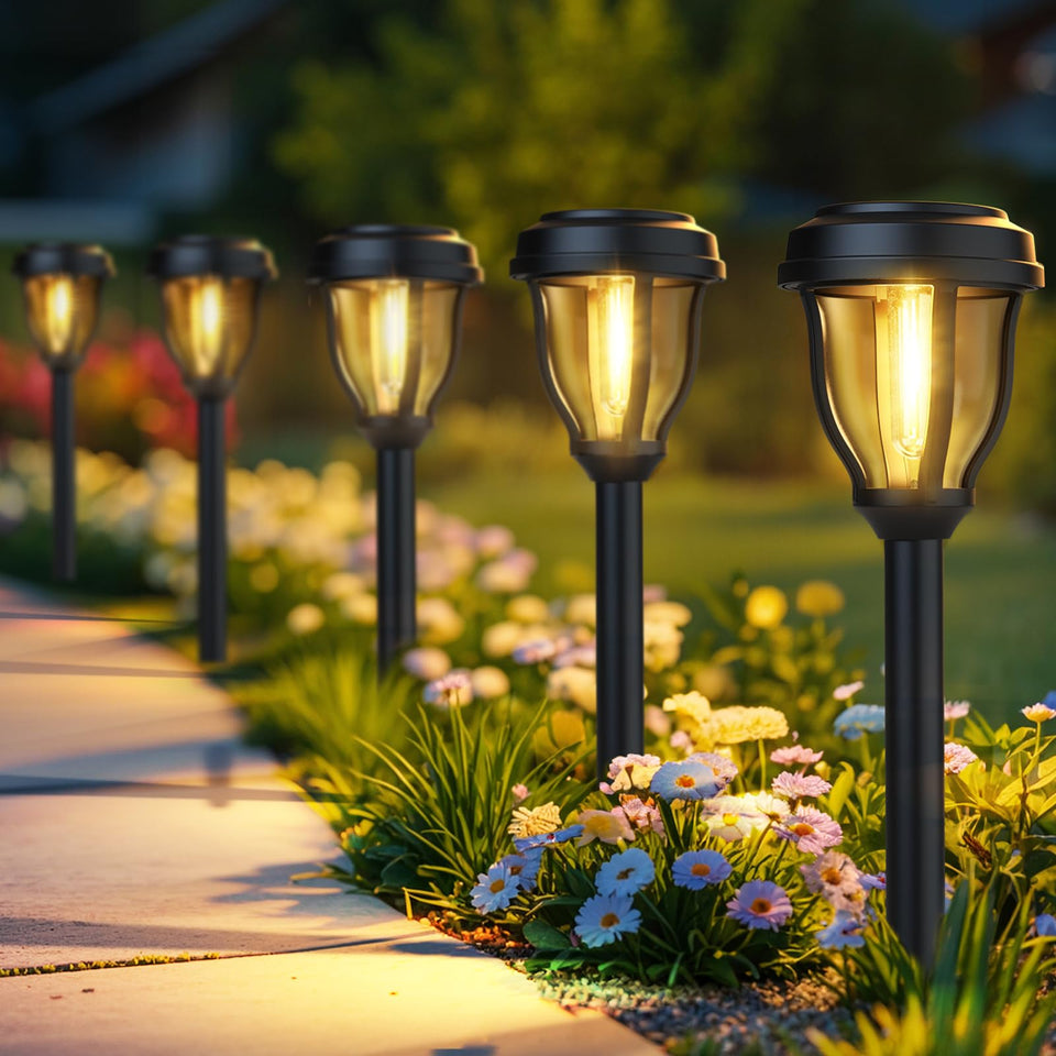 DERAYSION pathway stake light delivering warm glow for safe nighttime walkways.
