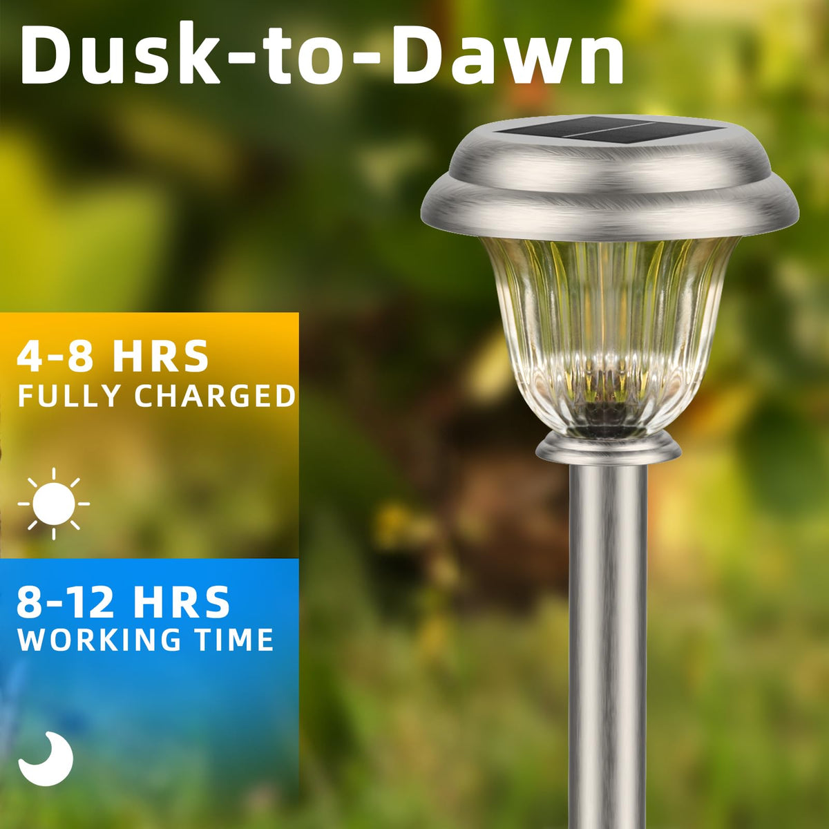 DERAYSION glass accents cast a subtle star pattern across your yard.