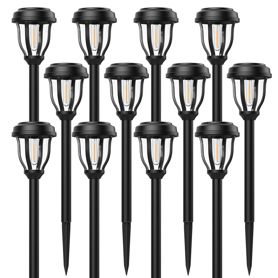 DERAYSION solar lights for outdoor pathway illumination enhancing nighttime safety