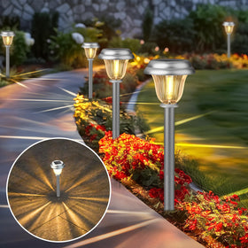 DERAYSION pathway night illumination creates a gentle star-like glow along walkways.