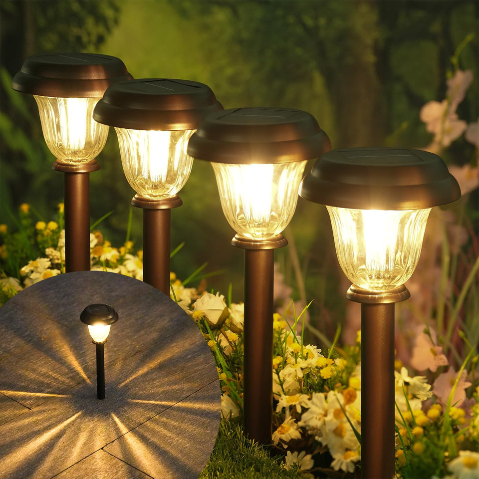 DERAYSION solar pathway light in stainless steel for premium curb appeal