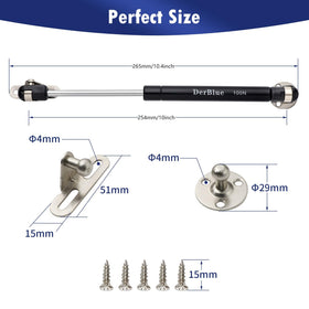 DerBlue cabinet door lift with round mounting plates for secure, durable attachment.